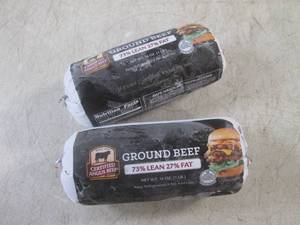lot 143 image: (FRZ) 2 Pounds Frozen Ground Beef 7...