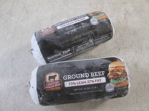 lot 144 image: (FRZ) 2 Pounds Frozen Ground Beef 7...