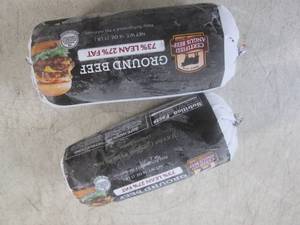 lot 145 image: (FRZ) 2 Pounds Frozen Ground Beef 7...
