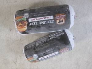 lot 147 image: (FRZ) 2 Pounds Frozen Ground Beef 7...