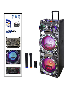 lot 20 image: beFree Sound Bluetooth 10 Subwoofer Bluetooth Portable Party Speaker with 2 Wireless Microphones