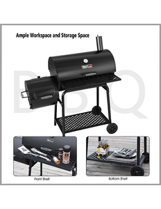 lot 22 image: Royal Gourmet Charcoal Grill with Offset Smoker with Cover