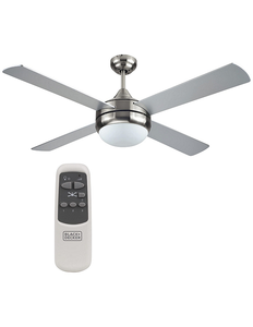 lot 48 image: BLACKDECKER 52 Ceiling Fan with Remote Control - Silver