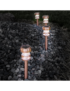 lot 52 image: Pure Garden Solar-Powered LED Path Lights - Copper