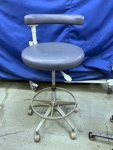 lot 8 image: MSRP $1200 A-Dec 1622 Dental Assistant Chair Stool with Foot Ring - Adjustable Positioning for Enhanced Comfort - Great Condition