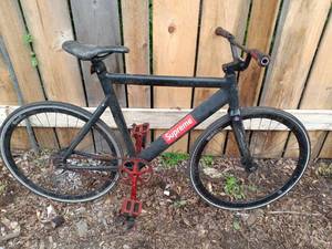 lot 7 image: Supreme Fixed Gear Bicycle with Red Accents