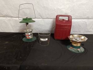 lot 34 image: Coleman Propane Lantern & 1-Burner Stove with Carrying Case