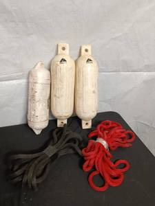lot 56 image: Set of 3 Boat Fenders with Mooring Ropes