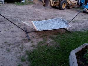 lot 70 image: Used Hammock Bed with Metal Stand