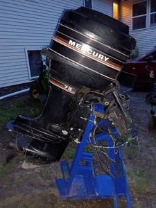 lot 74 image: Mercury 75 HP Outboard Motor with Controls