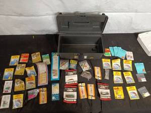 lot 102 image: Collection of Assorted Fishing Lures and Tackle with Box
