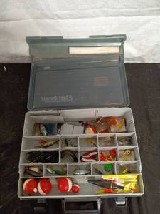 lot 108 image: Flambeau Tackle Box with Assorted Fishing Lures and Accessories
