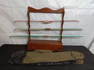 lot 114 image: Set of 3 Vintage Bows Including Paul Bunyan Branded Bow with Rack