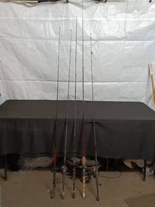 lot 118 image: Lot of 5 Mixed Fishing Rods with Reels