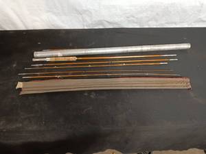 lot 123 image: Vintage Montague Rapidan Bamboo Fly Fishing Rod with Tube Case