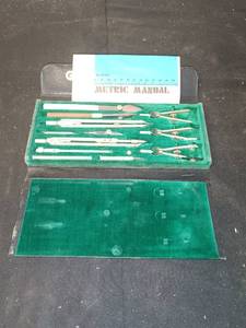 lot 151 image: Vintage Drafting Tool Set with Metric Manual in Case