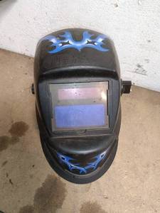 lot 155 image: Chicago Electric Welding Mask with Blue Flame Design