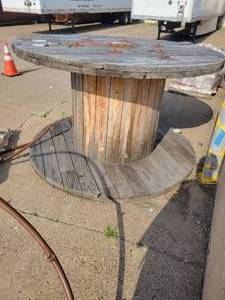 lot 7 image: Large Wooden Spool (568092) Was Used For Wire