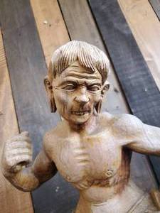 Unique Very Large Wood Carved Native Warrior