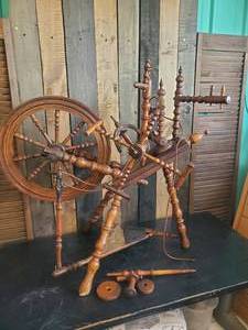 lot 19 image: Incredible Wooden Sewing Wheel