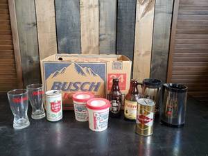 lot 22 image: Vintage Beer Lot Busch, Hamms, Grainblelt and more