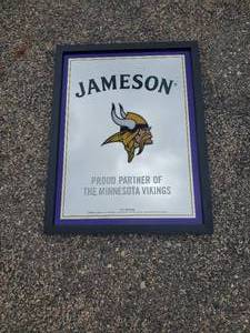 lot 57 image: Large Minnesota Vikings Jameson  Advertising Mirror... Here comes the season