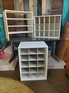 lot 67 image: Shoe Cubbies and Shelving, Shelving Seperates into 2 Pieces