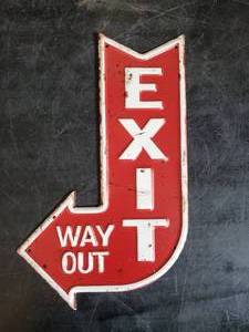 lot 83 image: Metal Embossed Exit Sign