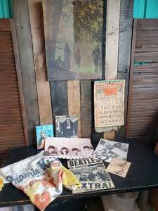 lot 94 image: Vintage Beatles Paperwork, Rexall 1925 Calander, GTA Seed Bag and more