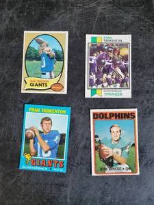 lot 102 image: Vintage Topos Football Cards Hall of Famers Fran Tarkenton and Bob Griese