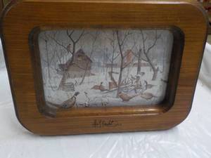 lot 3 image: Les Kouba Print in a Wood Frame 11 ...