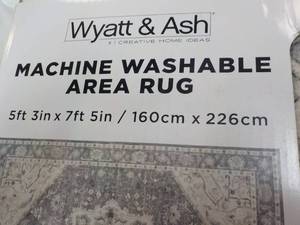 lot 21 image: Wyatt and Ash Washable 5 ft 3 x 7 ...