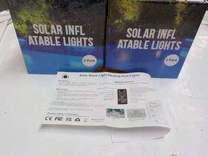 lot 56 image: 2 Solar Warm Light  Floating Pool L...