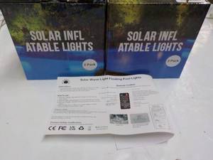 lot 57 image: 2 Solar Warm Light  Floating Pool L...