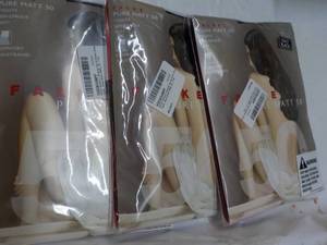 lot 141 image: 3 Falke Pure Matt 50 Black Tights- ...