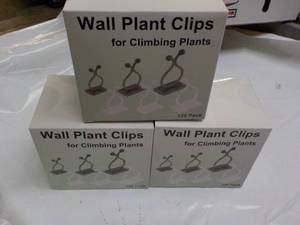 lot 142 image: 3 Pkgs Wall Plant Clips 120 per pkg...