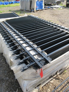 lot 105 image: STEEL ORNAMENTAL FENCE PANELS - LIKE NEW - NEVER INSTALLED