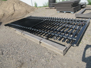 lot 108 image: STEEL, ORNAMENTAL, DOUBLE DRIVE GATE - INSTALLED BUT REMOVED FROM SERVICE