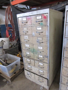 lot 141 image: VINTAGE, STEEL CATALOG CABINET