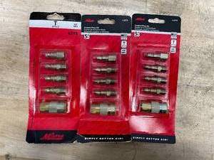 lot 142 image: Lot of 3 - Milton - S215 S-215 14 NPT T Style Coupler and Plug Kit - 5 Piece