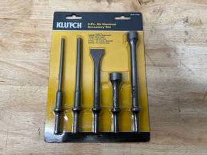 lot 90 image: Klutch 5 pc. Air Hammer accessory set