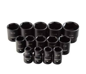 lot 94 image: 14 piece Shallow Metric Impact Socket Set, 12 Dr. Arcan Professional Toolds model # AS21214M - 05232515