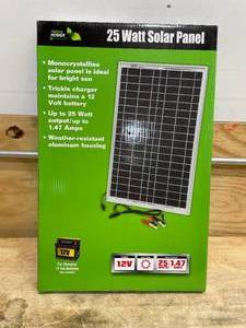 lot 172 image: Nature Power Monocrystalline Solar Panel, 25 Watts, Model# 15025