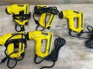 lot 182 image: Lot of 5 - Stanley StaplerNail Guns