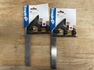 lot 111 image: Lot of 2 - Empire Level 220 12-Inch POLYSTEELTM Combination Square