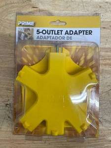 lot 37 image: Prime AD5OUTLET 5 Outlet Adapter with Circuit Breaker, Yellow (0710255.89)