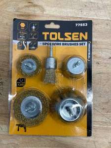 lot 221 image: Tolsen 5 Pc Wire Brush Set (0710253.05)