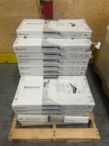lot 31A image: LIFEPROOF Lot of 25 Cases of- Luminescent Sky 6 MIL x 12 in. W x 24 in. L Click Lock Waterproof Vinyl Tile Flooring (20.7 sqftcase) (Total of 517.50 sqft)