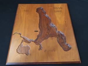 lot 47 image: CUSTOM WOOD CARVING OF SWAN LAKE