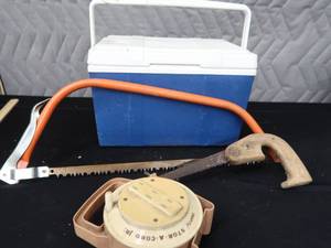 lot 144 image: VINTAGE VIKING JR COOLER  BOW SAW  PLUS